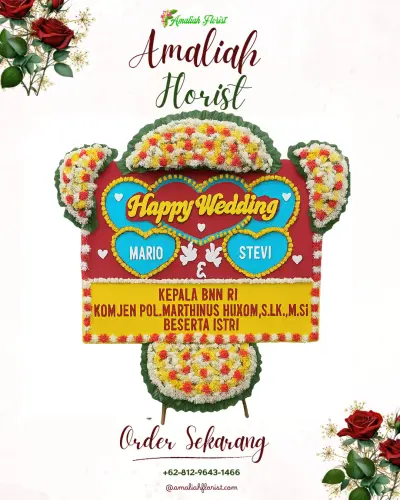 Karangan Papan Bunga Pernikahan di Ciwidey